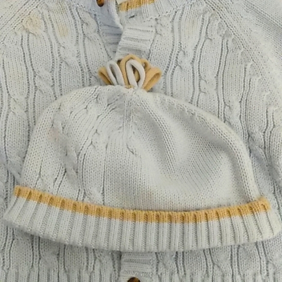 Piper and Posie light blue sweater set with hat 6 to 9 months - Picture 5 of 6